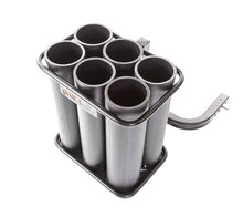 Load image into Gallery viewer, Top view of GR-6 Ski Hitch Rack by Gravirax showing 6 vertical ski slots for 2" hitch mount. Durable design for outdoor recreation transport.